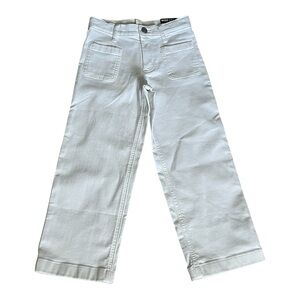 Crewcuts Girls White Wide-Leg Jeans‎ Size 6 NWT Adjustable Waist Cotton Denim